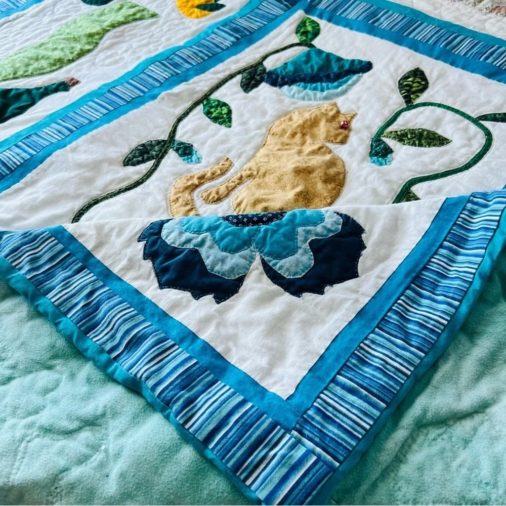 52”x60” Handmade and Hand Stitched Cotton Quilt.